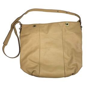 Plinio Visona Tan Pebbled Leather Tote Shoulder Bag Crossbody